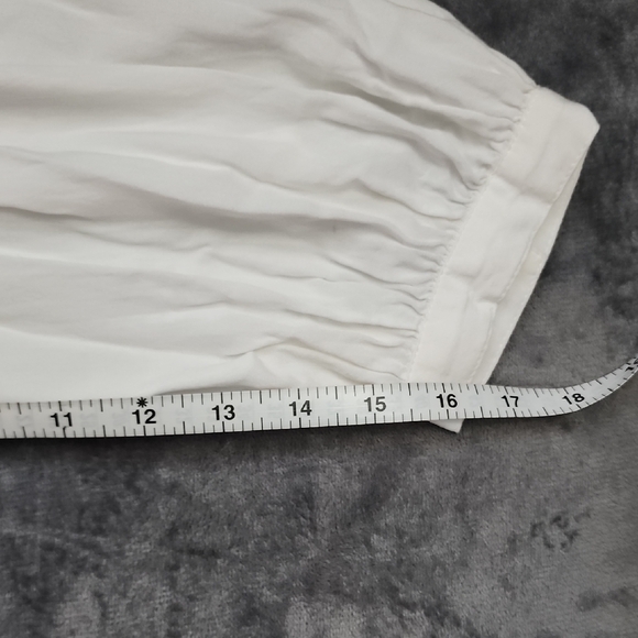 a.n.a White Blouse with Black And White Embroidered Yoke Detail - Picture 10 of 10